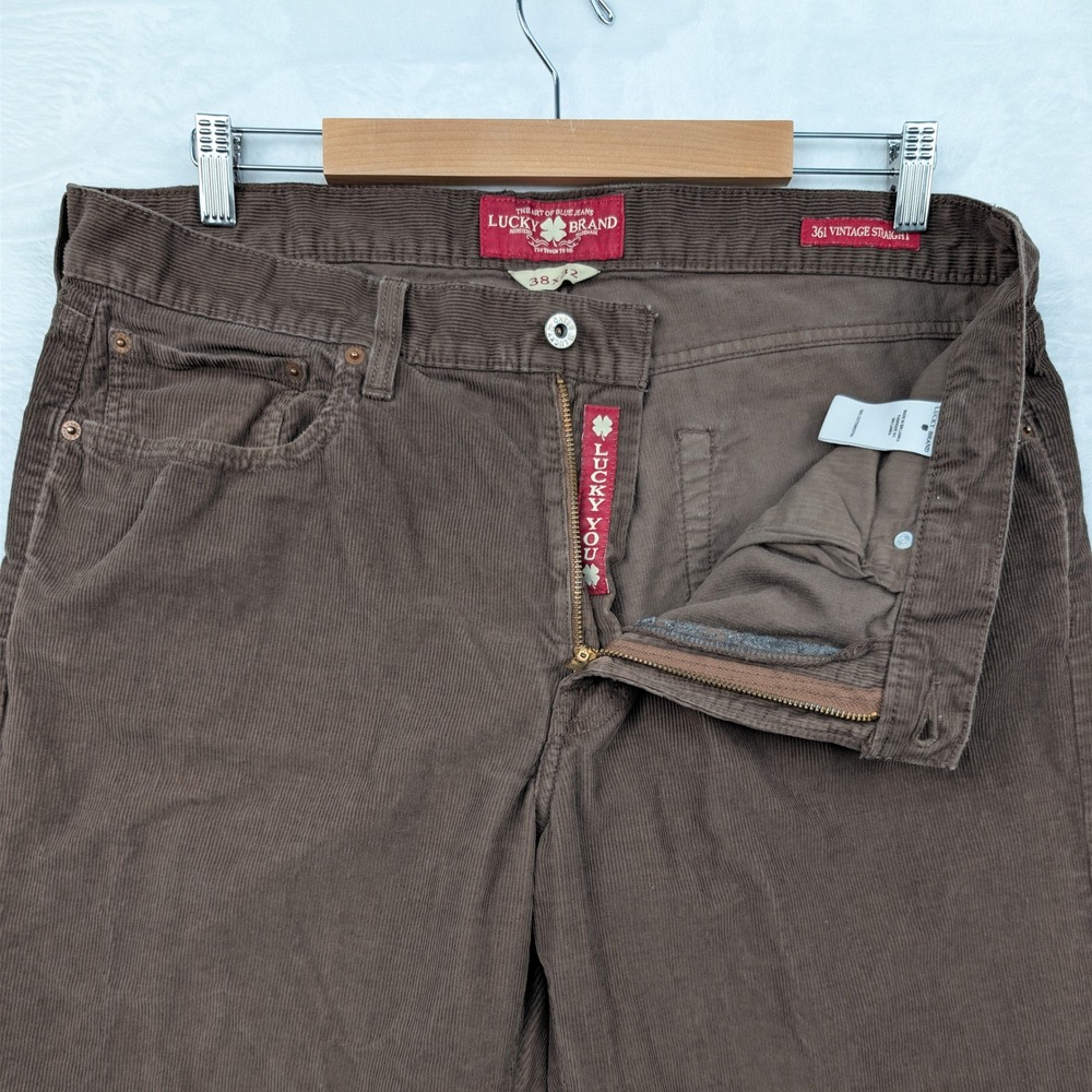Lucky‎ Brand Pants Mens 38x31 Brown Corduroy 361 Vintage Straight Normcore Baggy